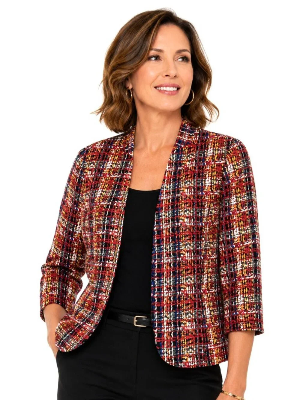 Black Label Evan Picone Multicolor Abstract Print Blazer Jacket